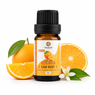 Tinh Dầu Cam Ngọt Nguyên Chất Tam Nguyên Organic 10ml được chiết xuất từ vỏ cam bằng phương pháp ép lạnh. Hương thơm ngọt dịu, tươi mát, phù hợp khuếch tán, massage khi pha loãng và tạo hương thơm cho không gian sống.